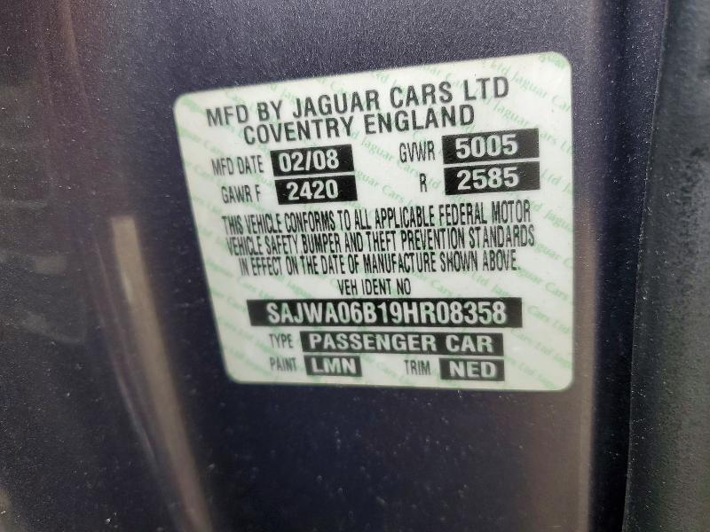 60568676 :رقم المزاد ، SAJWA06B19HR08358 vin ، 2009 Jaguar Xf مزاد بيع
