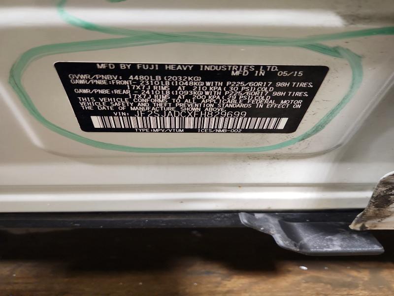 Aukcja sprzedaży 2015 Subaru Forester, vin: JF2SJADCXFH829699, numer aukcji: 62633766