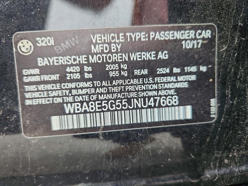 59782526 :رقم المزاد ، WBA8E5G55JNU47668 vin ، 2018 Bmw 320 مزاد بيع
