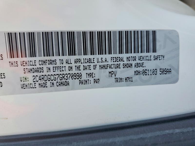 Продажа на аукционе авто 2016 Dodge Grand Caravan, vin: 2C4RDGCG7GR370990, номер лота: 61639606