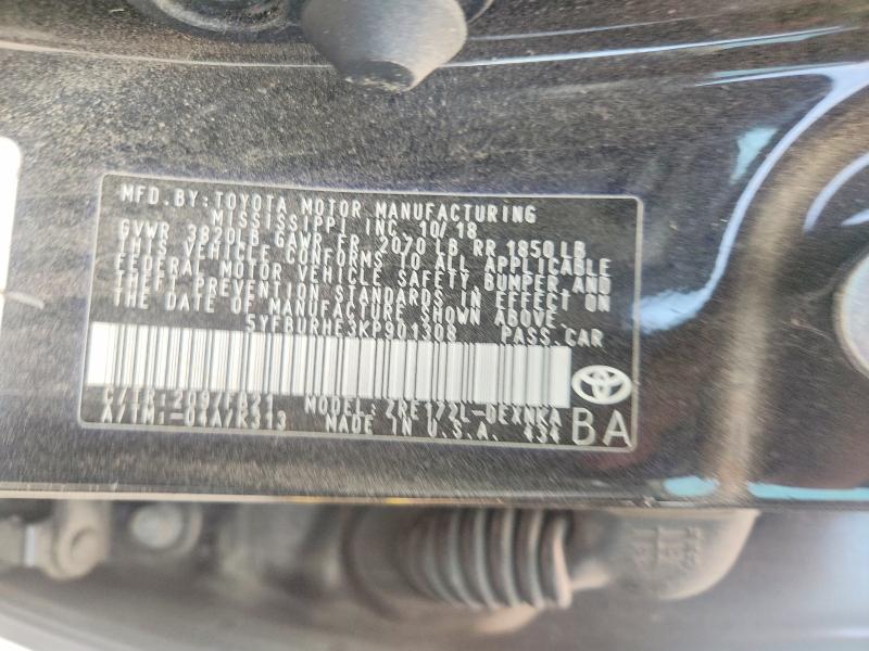 Продажа на аукционе авто 2019 Toyota Corolla, vin: 5YFBURHE3KP901308, номер лота: 59262666