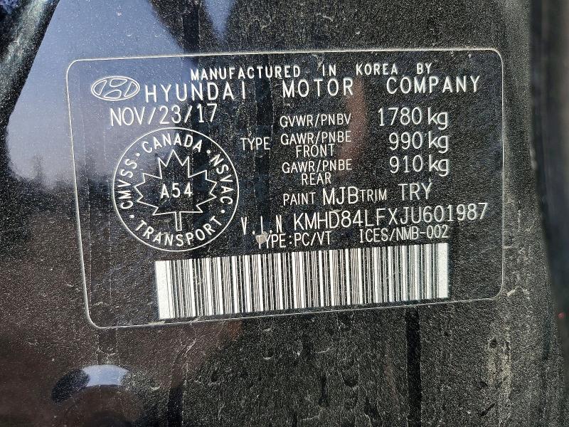 Продаж на аукціоні авто 2018 Hyundai Elantra, vin: KMHD84LFXJU601987, номер лоту: 61679676