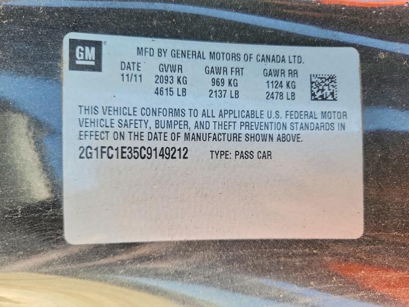 Продажа на аукционе авто 2012 Chevrolet Camaro, vin: 2G1FC1E35C9149212, номер лота: 58930596