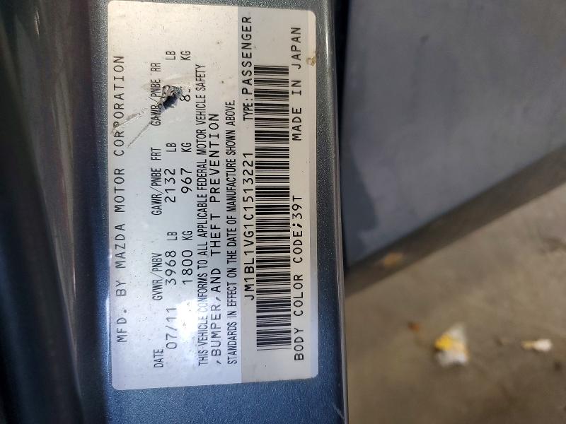 60396576 :رقم المزاد ، JM1BL1VG1C1513221 vin ، 2012 Mazda 3 مزاد بيع