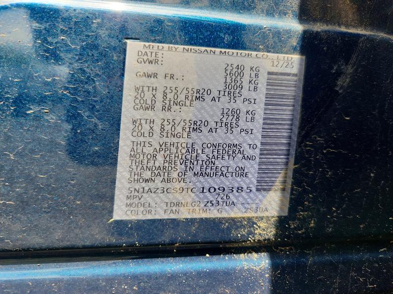 Продажа на аукционе авто 2026 Nissan Murano, vin: 5N1AZ3CS9TC109385, номер лота: 63538406