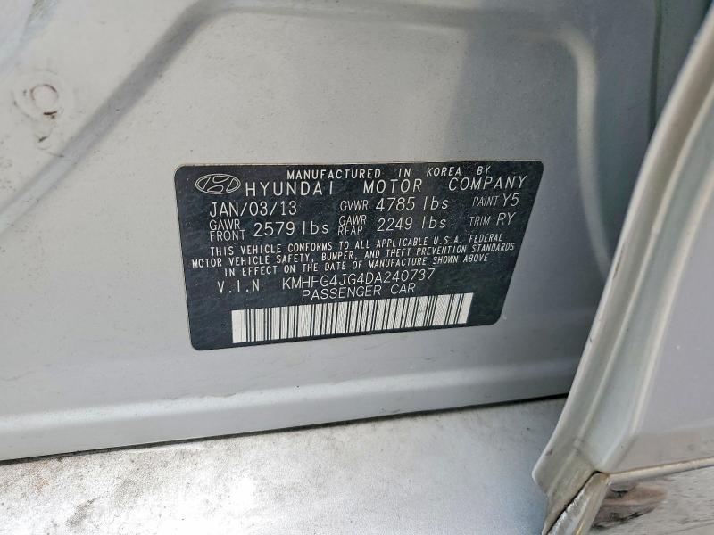 63105666 :رقم المزاد ، KMHFG4JG4DA240737 vin ، 2013 Hyundai Azera مزاد بيع