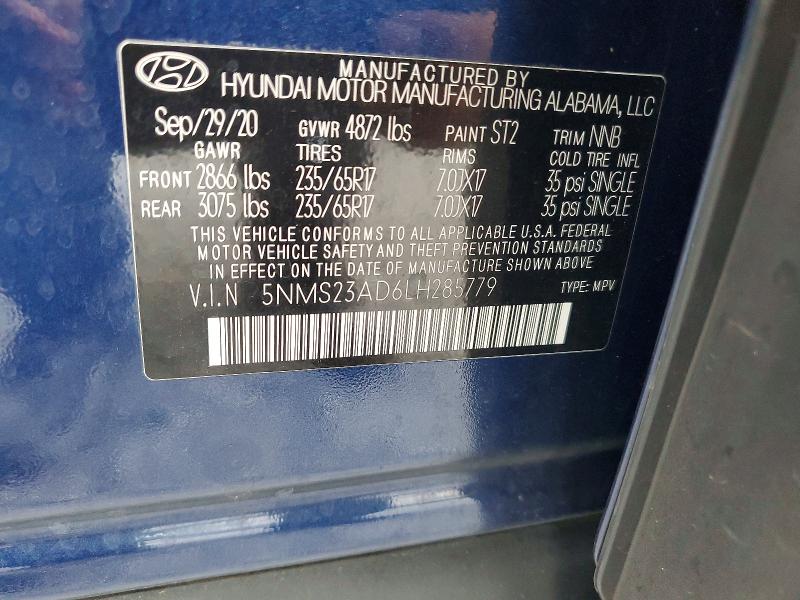 Продаж на аукціоні авто 2020 Hyundai Santa Fe, vin: 5NMS23AD6LH285779, номер лоту: 60839126