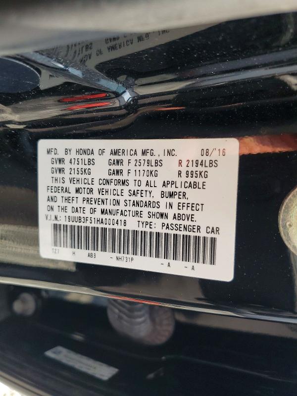 2017 Acura Tlx მანქანა იყიდება აუქციონზე, vin: 19UUB3F51HA000418, აუქციონის ნომერი: 61428906