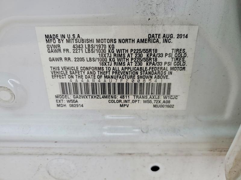 Продажа на аукционе авто 2015 Mitsubishi Outlander Sport, vin: 4A4AR4AU7FE008541, номер лота: 73344635