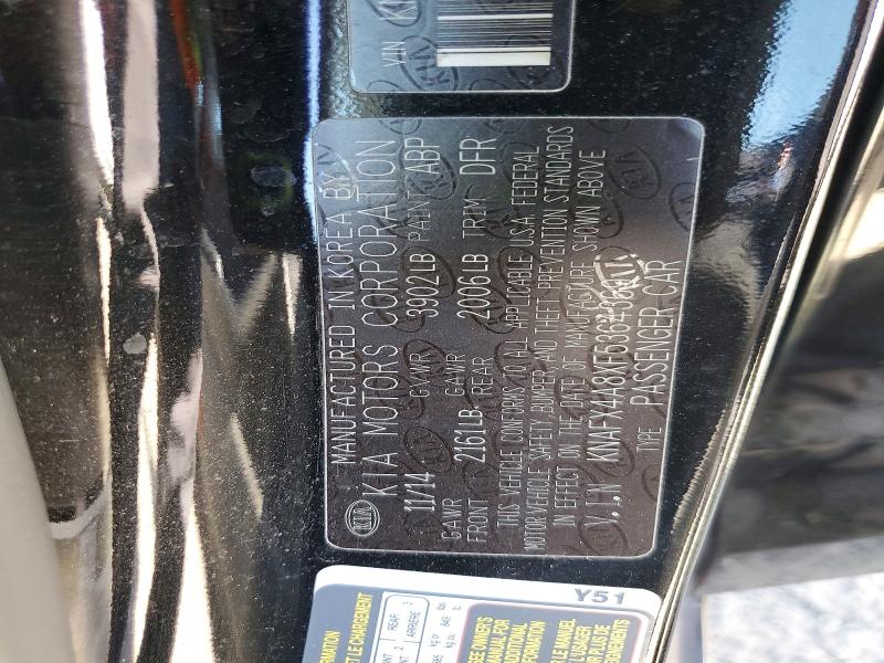 61424196 :رقم المزاد ، KNAFX4A8XF5364369 vin ، 2015 Kia Forte مزاد بيع
