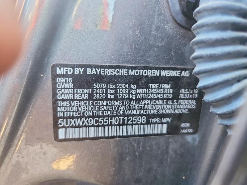 Aukcja sprzedaży 2017 Bmw X3, vin: 5UXWX9C55H0T12598, numer aukcji: 60375566