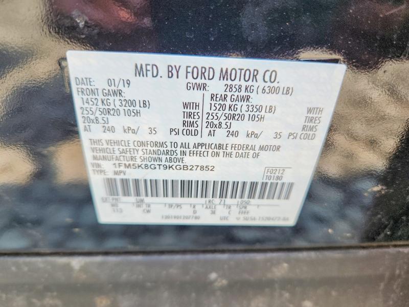 Aukcja sprzedaży 2019 Ford Explorer, vin: 1FM5K8GT9KGB27852, numer aukcji: 60889926