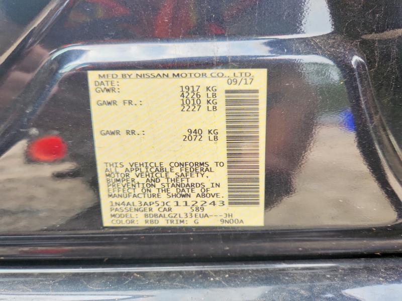 Aukcja sprzedaży 2018 Nissan Altima, vin: 1N4AL3AP5JC112243, numer aukcji: 62345196