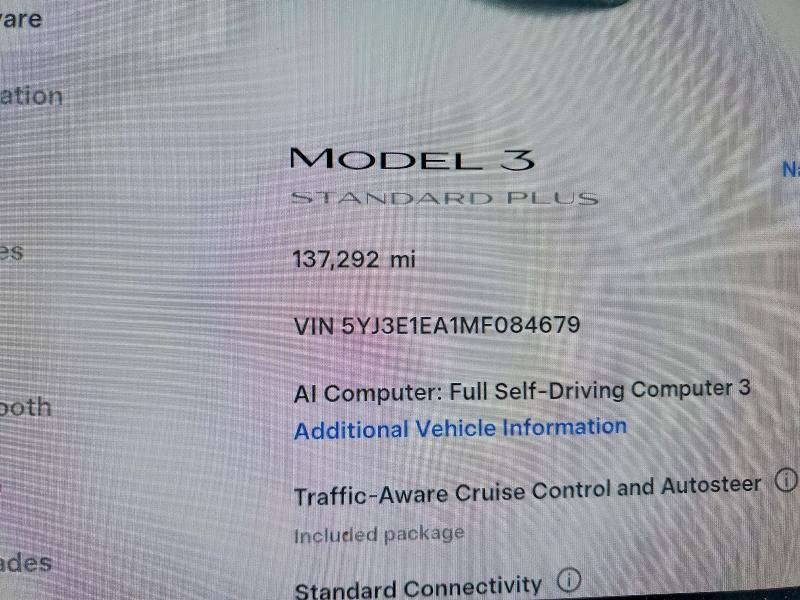 61311826 :رقم المزاد ، 5YJ3E1EA1MF084679 vin ، 2021 Tesla Model 3 مزاد بيع