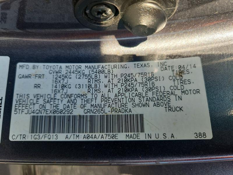 2014 Toyota Tacoma მანქანა იყიდება აუქციონზე, vin: 5TFJU4GN7EX060292, აუქციონის ნომერი: 59325376