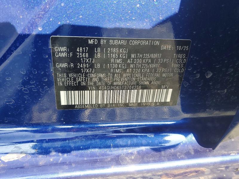 59846366 :رقم المزاد ، 4S4GUHD65T3704256 vin ، 2026 Subaru Crosstrek مزاد بيع