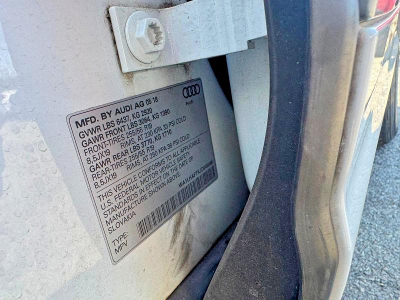 Продажа на аукционе авто 2018 Audi Q7, vin: WA1LHAF7XJD045466, номер лота: 61189536