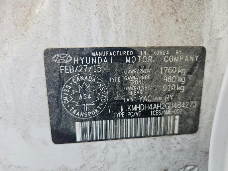 Продажа на аукционе авто 2016 Hyundai Elantra, vin: KMHDH4AH2GU484273, номер лота: 62057256