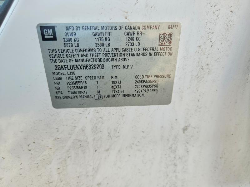 59639076 :رقم المزاد ، 2GKFLUEKXH6329203 vin ، 2017 Gmc Terrain مزاد بيع