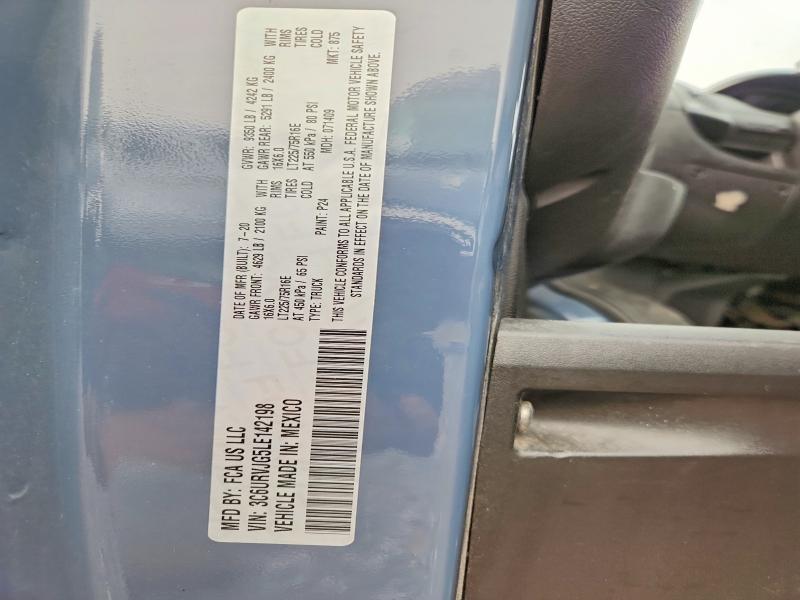 Aukcja sprzedaży 2020 Ram Promaster 3500, vin: 3C6URVJG5LE142198, numer aukcji: 61036736