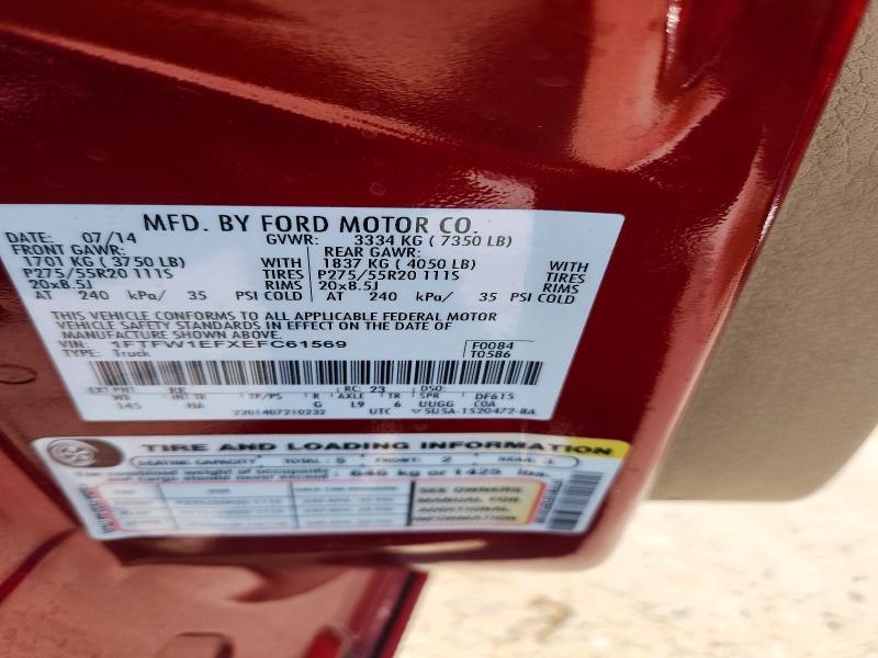 Продаж на аукціоні авто 2014 Ford F150, vin: 1FTFW1EFXEFC61569, номер лоту: 59703746
