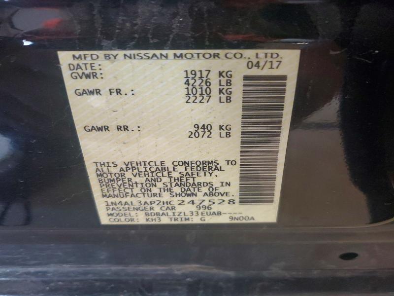 Aukcja sprzedaży 2017 Nissan Altima, vin: 1N4AL3AP2HC247528, numer aukcji: 55420746