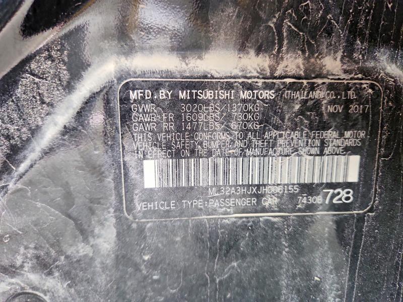 2018 Mitsubishi Mirage მანქანა იყიდება აუქციონზე, vin: ML32A3HJXJH006155, აუქციონის ნომერი: 62918966