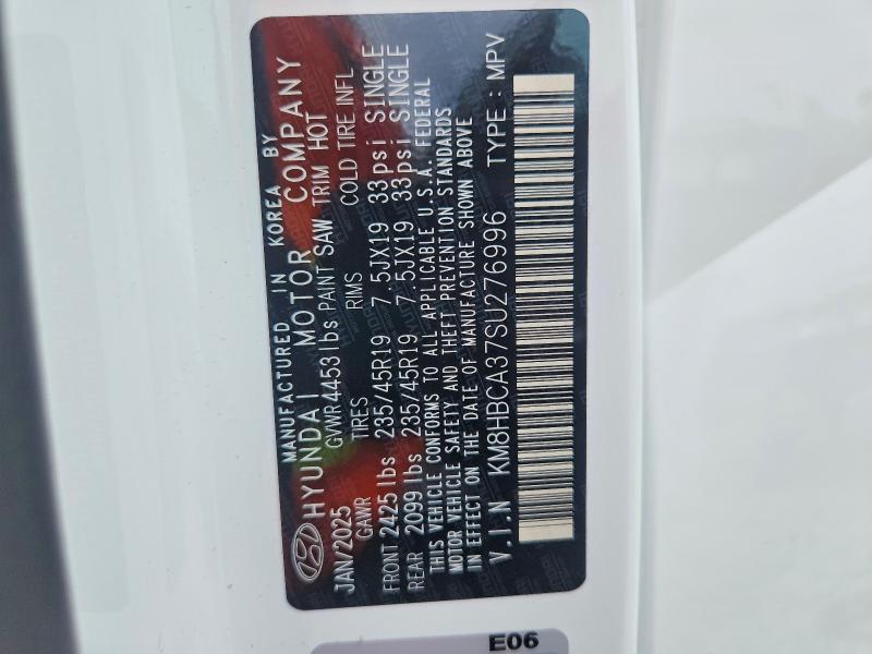 62328426 :رقم المزاد ، KM8HBCA37SU276996 vin ، 2025 Hyundai Kona مزاد بيع
