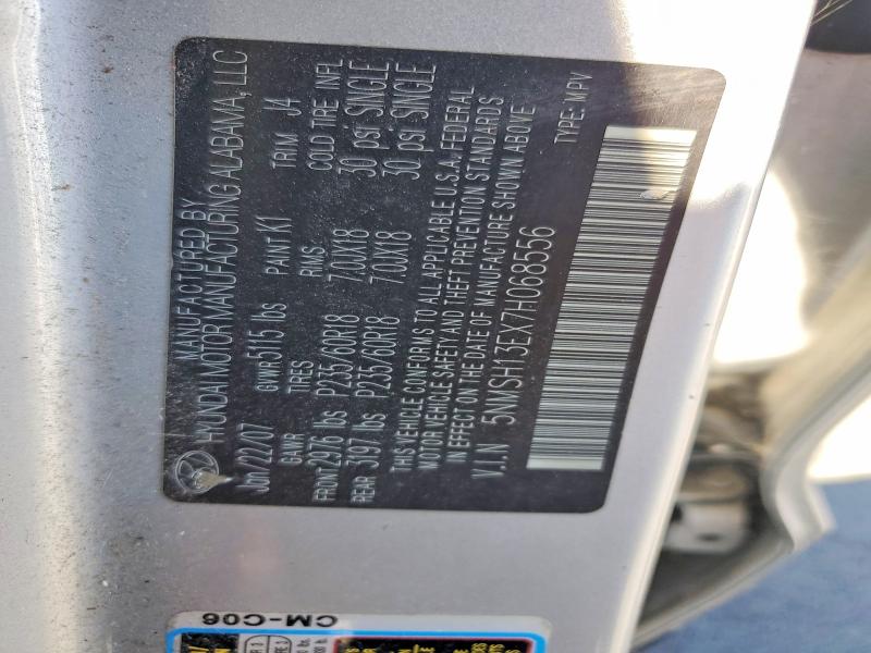 Продажа на аукционе авто 2007 Hyundai Santa Fe, vin: 5NMSH13EX7H068556, номер лота: 59914666