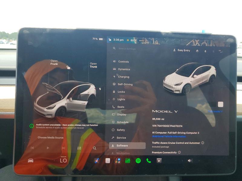 Продаж на аукціоні авто 2023 Tesla Model Y, vin: 7SAYGDEE7PA070374, номер лоту: 62321486