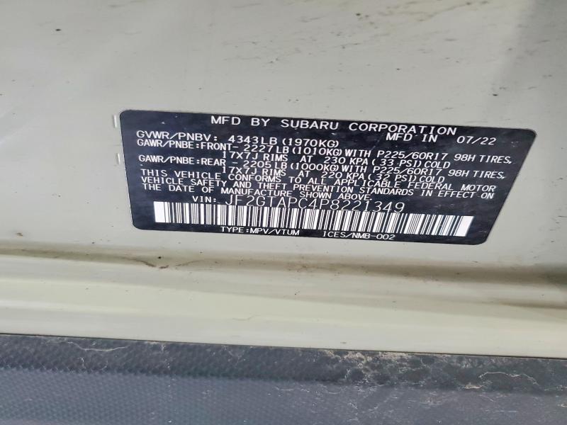 2023 Subaru Crosstrek მანქანა იყიდება აუქციონზე, vin: JF2GTAPC4P8221349, აუქციონის ნომერი: 60119006