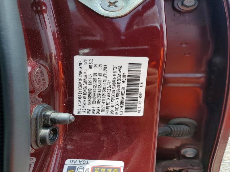 60252746 :رقم المزاد ، 2HKRM4H59GH603531 vin ، 2016 Honda Cr-v مزاد بيع