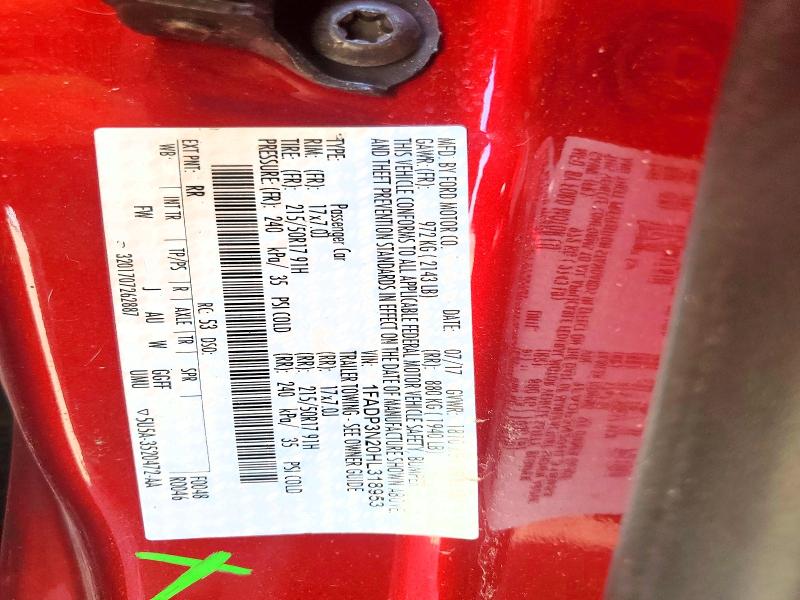 2017 Ford Focus მანქანა იყიდება აუქციონზე, vin: 1FADP3N20HL318953, აუქციონის ნომერი: 60416036