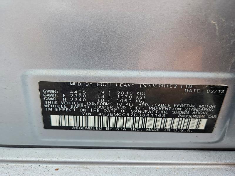 Aukcja sprzedaży 2013 Subaru Legacy, vin: 4S3BMCC67D3041163, numer aukcji: 61836126
