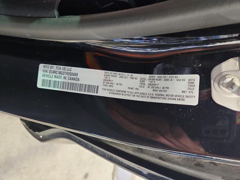 2026 Chrysler Pacifica მანქანა იყიდება აუქციონზე, vin: 2C4RC1BG0TR260469, აუქციონის ნომერი: 62724876