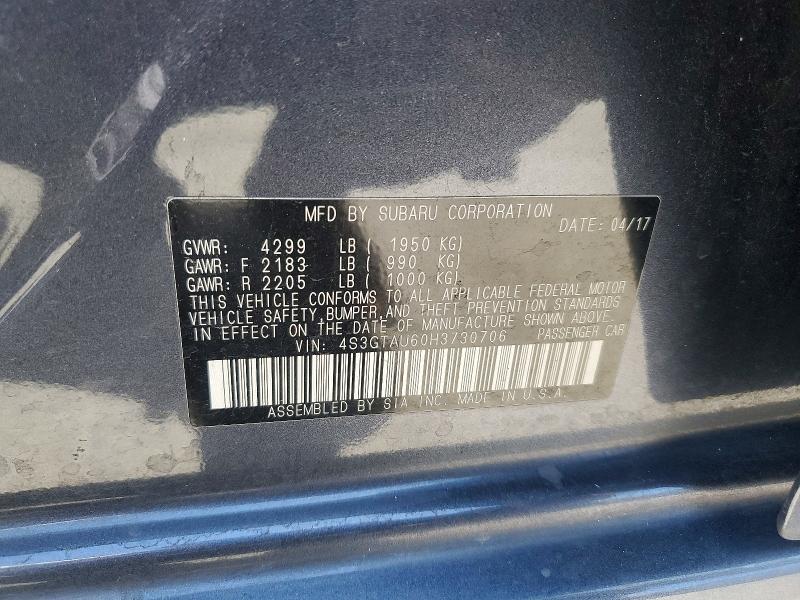 Продажа на аукционе авто 2017 Subaru Impreza, vin: 4S3GTAU60H3730706, номер лота: 62513106