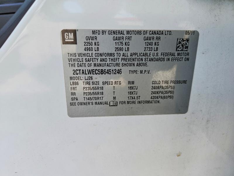 59330026 :رقم المزاد ، 2CTALWEC5B6451246 vin ، 2011 Gmc Terrain مزاد بيع