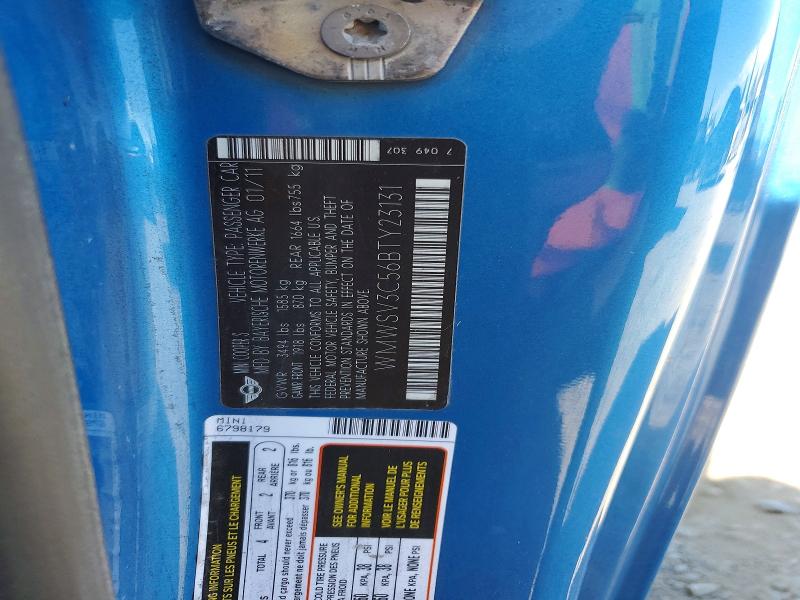 Продаж на аукціоні авто 2011 Mini Cooper, vin: WMWSV3C56BTY23131, номер лоту: 60816126