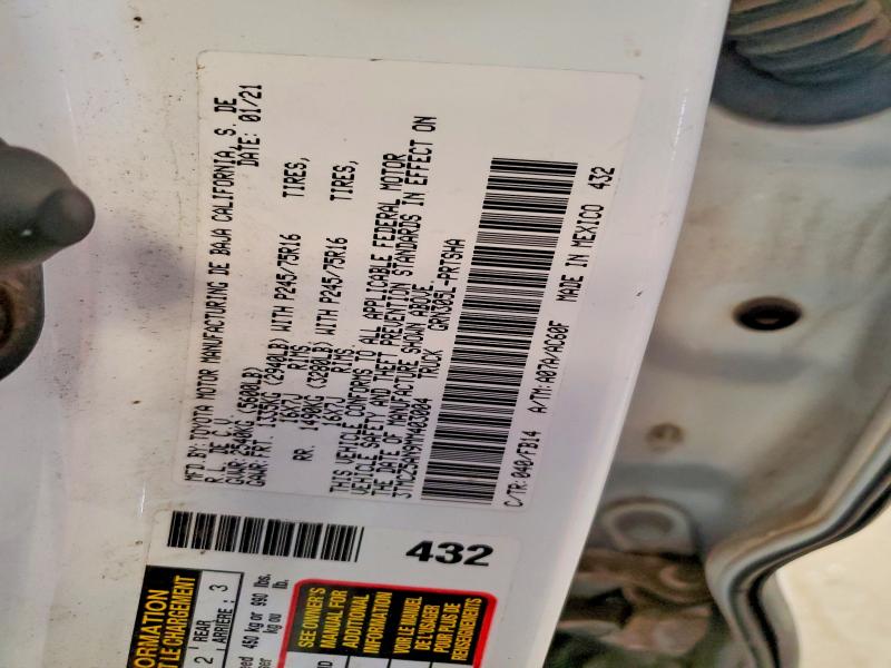 61567426 :رقم المزاد ، 3TMCZ5AN9MM403004 vin ، 2021 Toyota Tacoma مزاد بيع