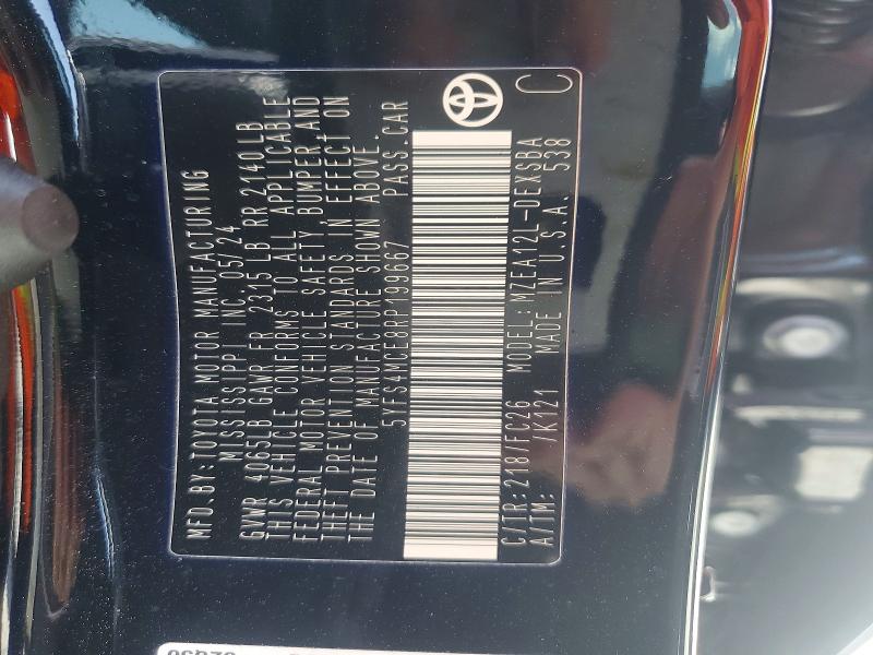 Aukcja sprzedaży 2024 Toyota Corolla, vin: 5YFS4MCE8RP199667, numer aukcji: 62752596