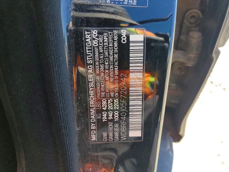 Продажа на аукционе авто 2005 Mercedes-benz C, vin: WDBRF40J05F720942, номер лота: 59741786