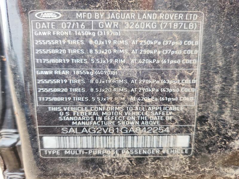 Продаж на аукціоні авто 2016 Land Rover Lr4, vin: SALAG2V61GA842254, номер лоту: 61330396
