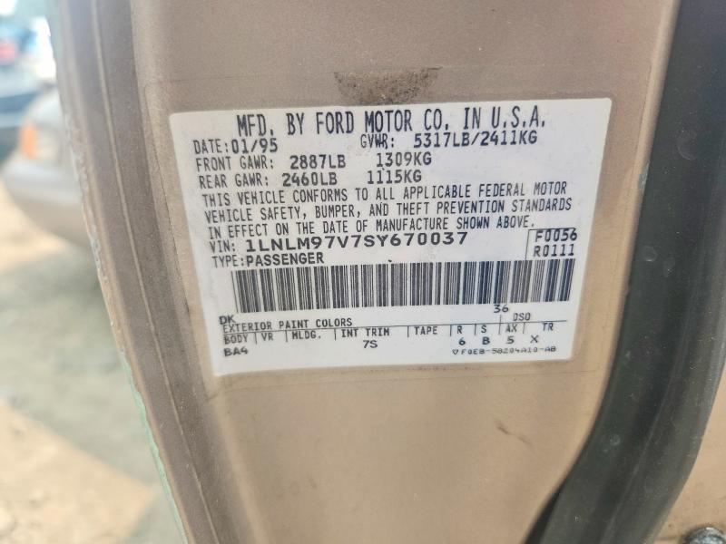 Продаж на аукціоні авто 1995 Lincoln Continental, vin: 1LNLM97V7SY670037, номер лоту: 61474806