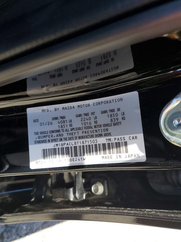 Продаж на аукціоні авто 2026 Mazda 3, vin: JM1BPACL8T1871503, номер лоту: 59737586