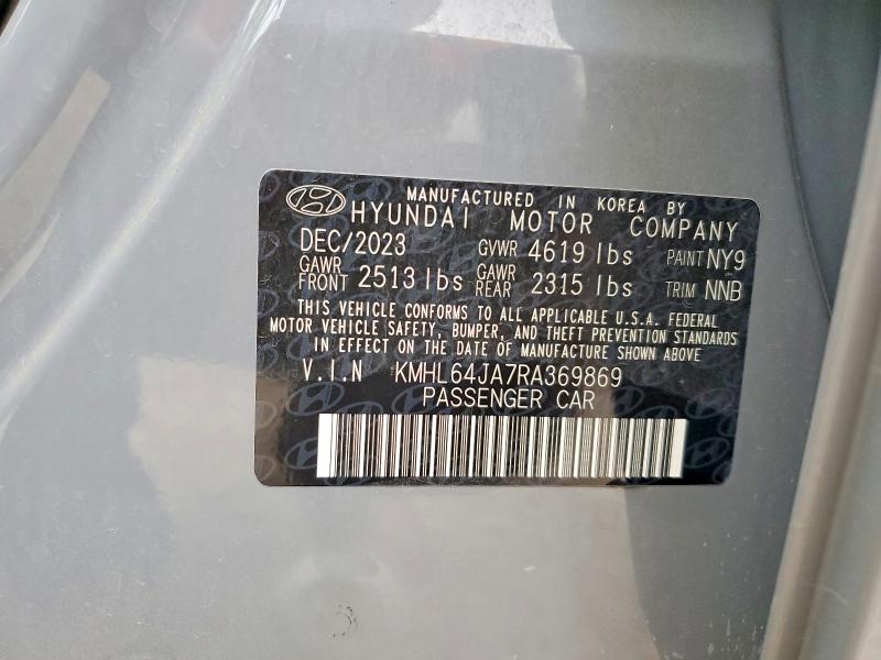 Aukcja sprzedaży 2024 Hyundai Sonata, vin: KMHL64JA7RA369869, numer aukcji: 60856146