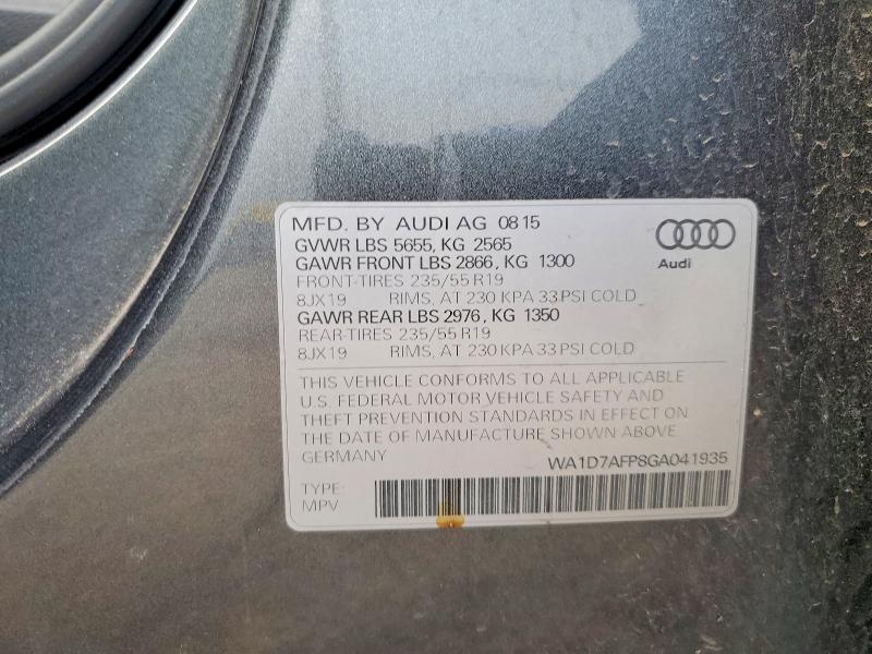Aukcja sprzedaży 2016 Audi Q5, vin: WA1D7AFP8GA041935, numer aukcji: 60394806