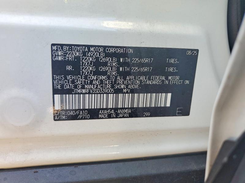 58901476 :رقم المزاد ، JTMRWRFV3SD339005 vin ، 2025 Toyota Rav4 Hybrid مزاد بيع