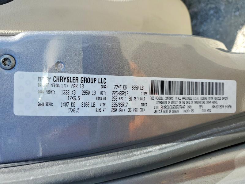 Aukcja sprzedaży 2013 Dodge Grand Caravan, vin: 2C4RDGCG9DR727047, numer aukcji: 62075756