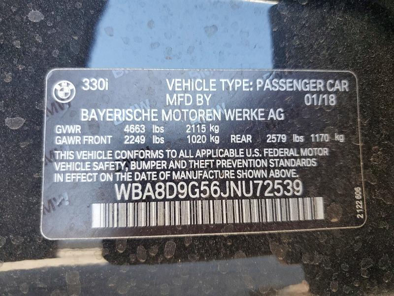 Продаж на аукціоні авто 2018 Bmw 330, vin: WBA8D9G56JNU72539, номер лоту: 61722676