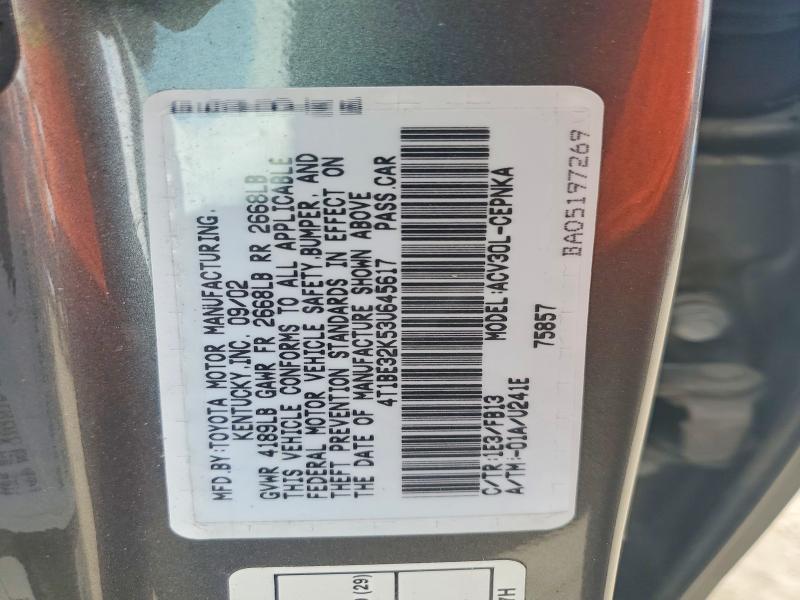 61494676 :رقم المزاد ، 4T1BE32K53U645617 vin ، 2003 Toyota Camry مزاد بيع